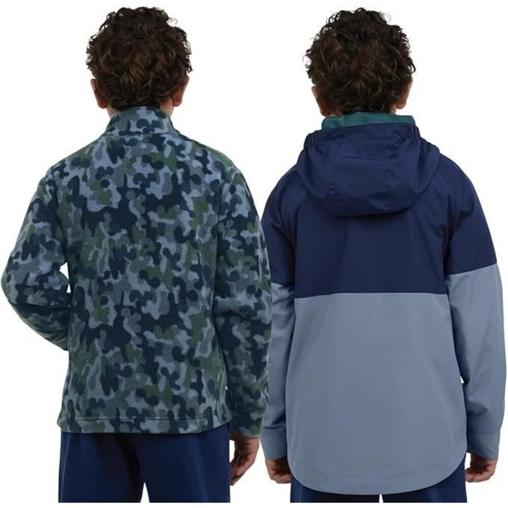 NWT Eddie Bauer Coat Boys Sz 18/20 XL Blue 3-in-1 Jacket Camo Zip In Fleece Hood - Picture 5 of 8